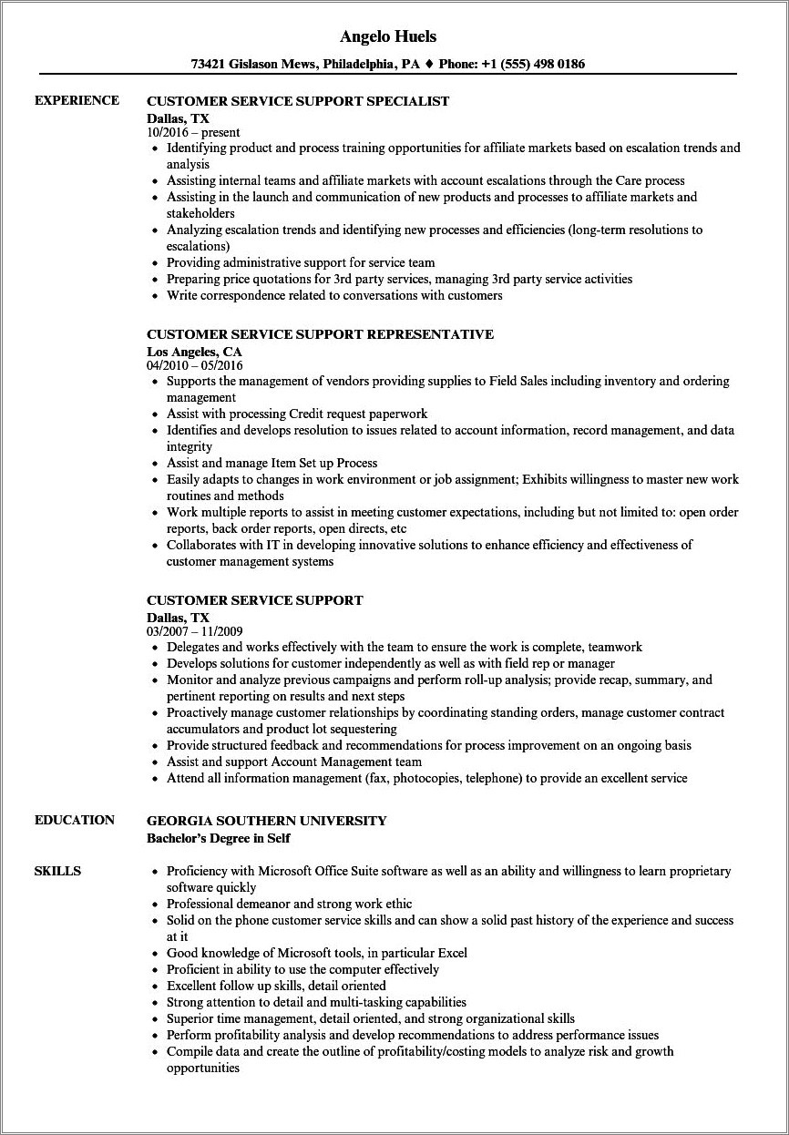 Should I Include Customer Service Work On Resume