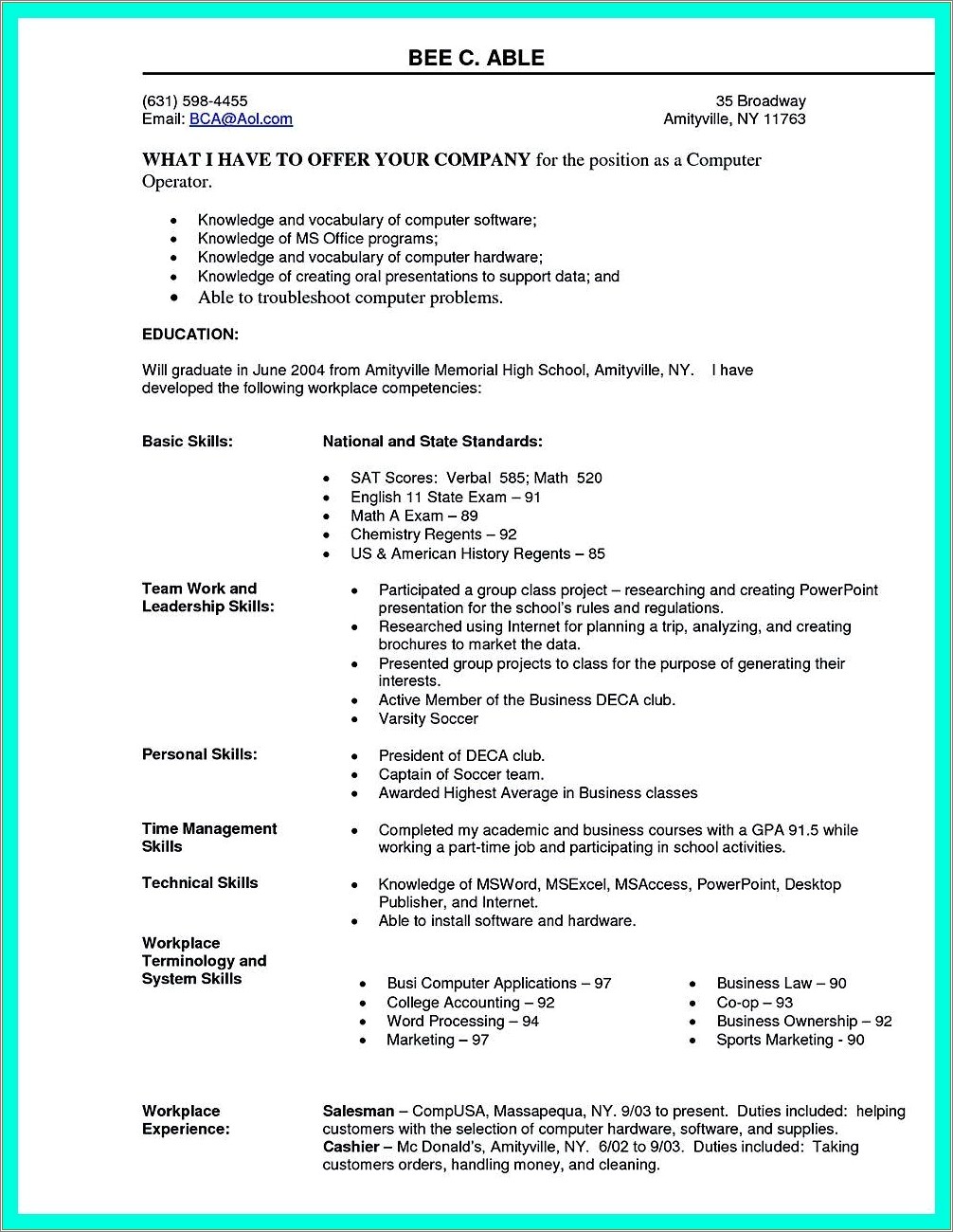 Should I Put Computer Skills On My Resume