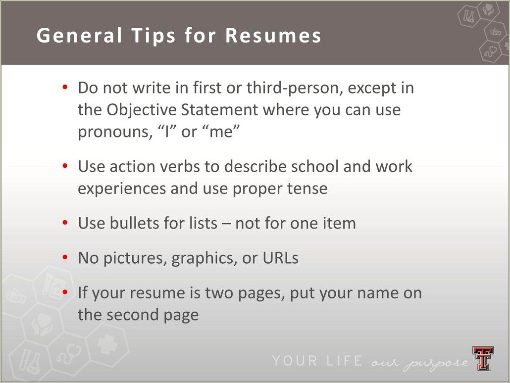 Should Objectives On Resume Be In Third Person