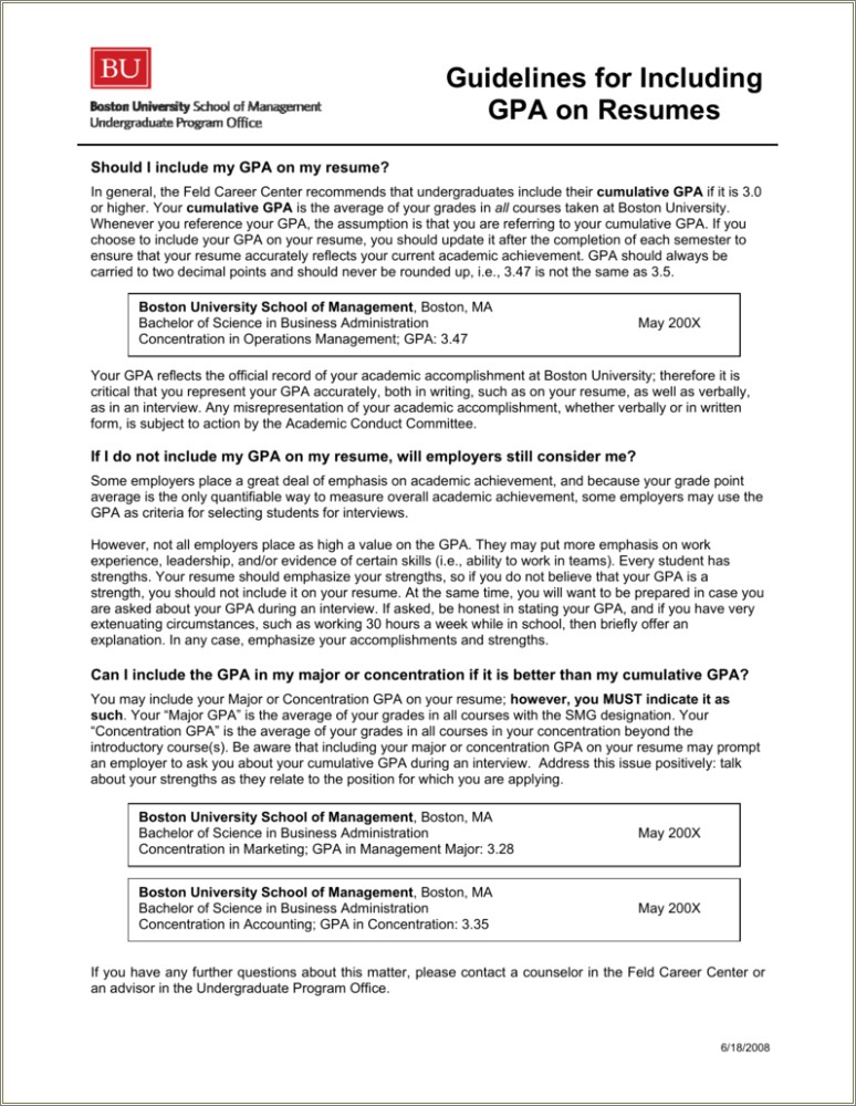 Should You Put College Gpa On Resume