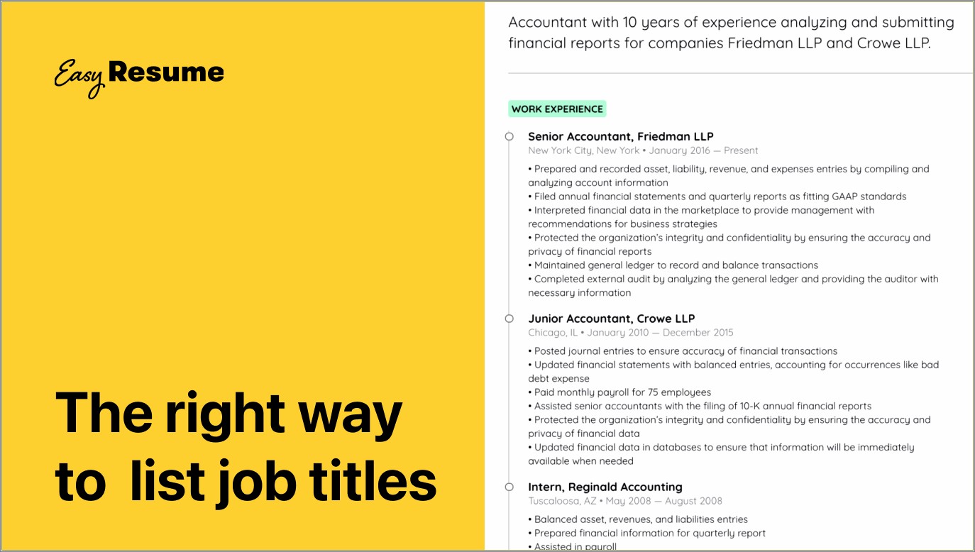 Should You Put Your Title On Your Resume