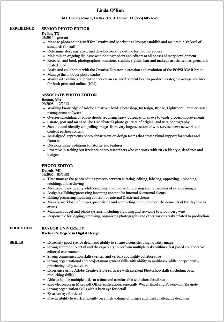 Should Youediting Jobs In A Resume