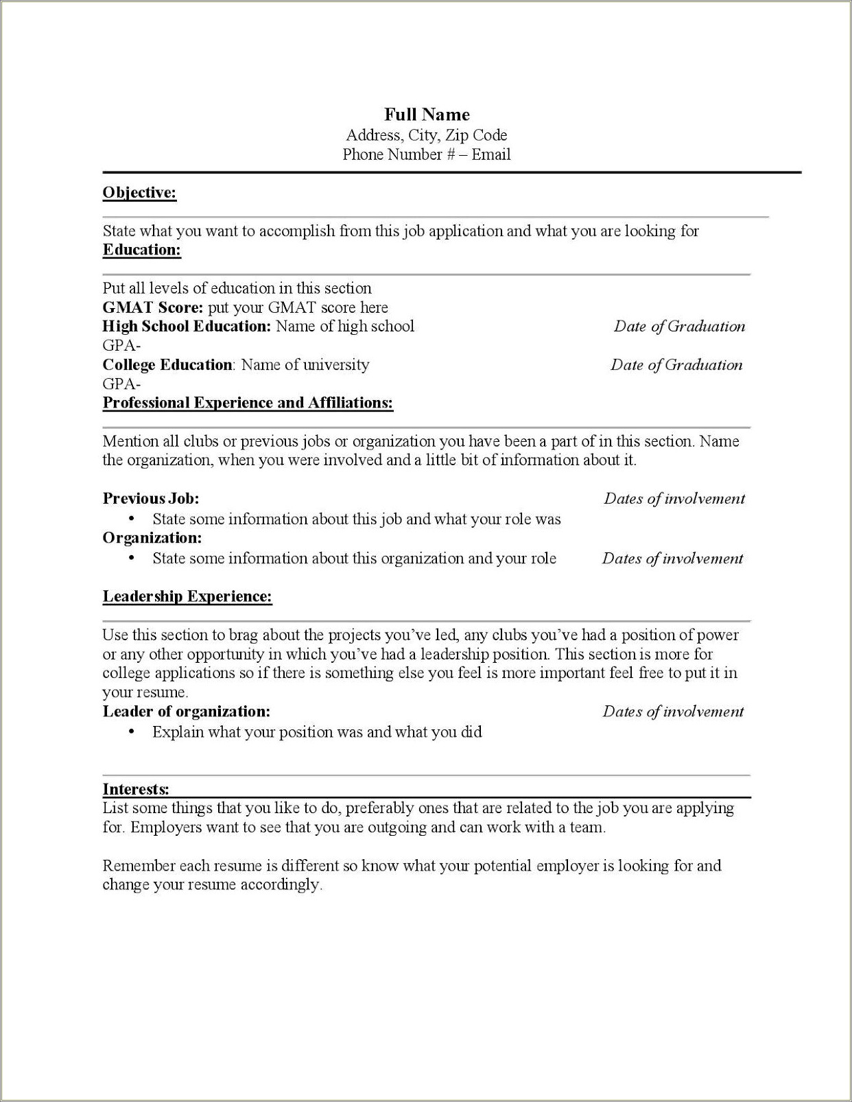 Should Your Resume List All Jobs