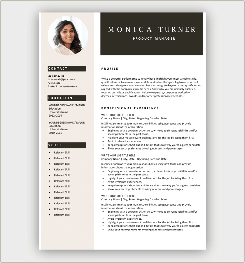 Show Skills In Ms Word Resume