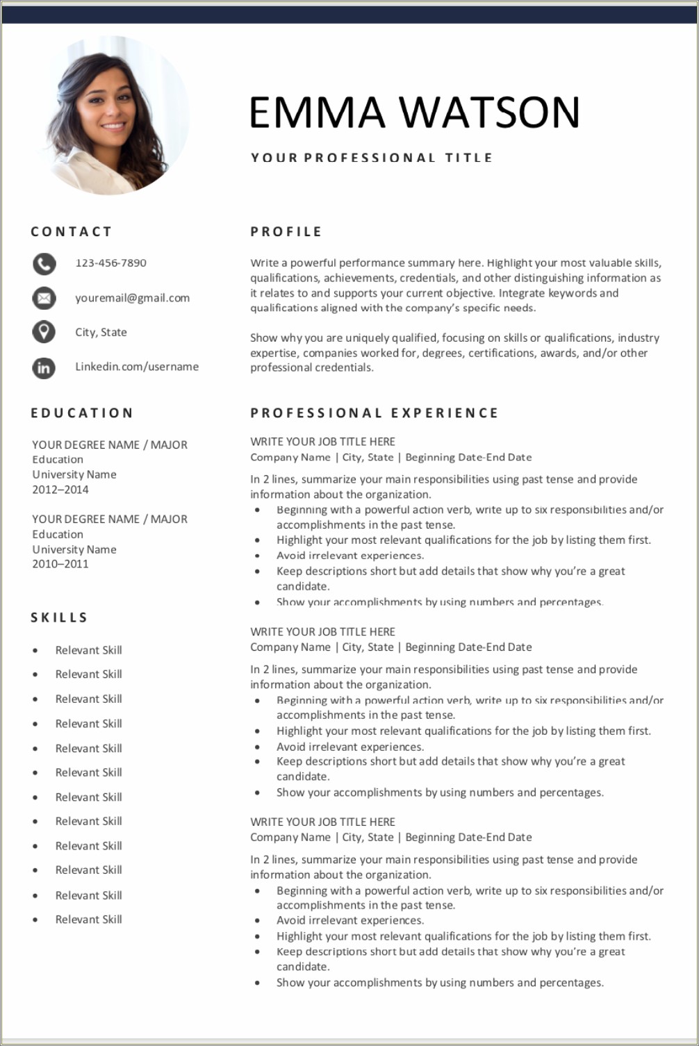 Showing Experience With On Resume