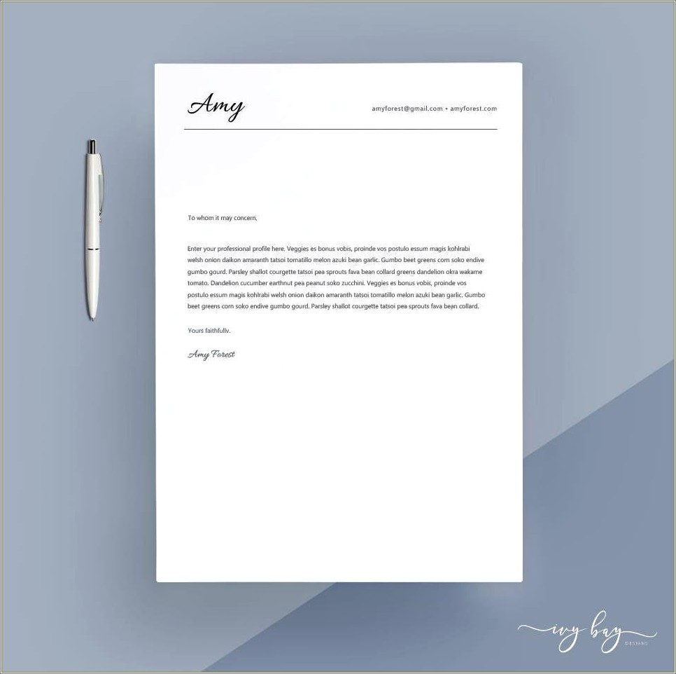 Simple Cover Letter Format For Resume