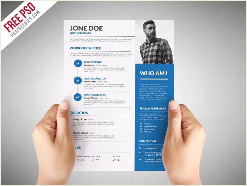 Simple Creative Resume Template Free Photoshop