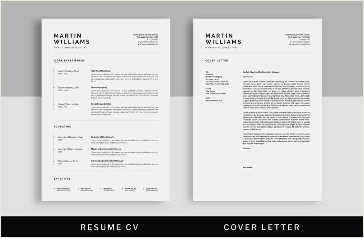 Simple Minimal Resume Templates Indesign Format Free Download