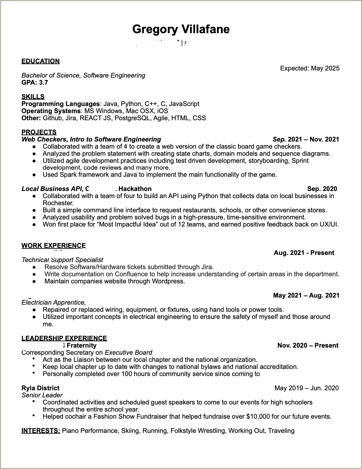 Simple Resume For Someone With Little Experience