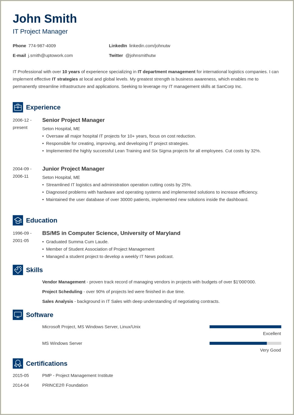 Simple Sample Of Resume For Job