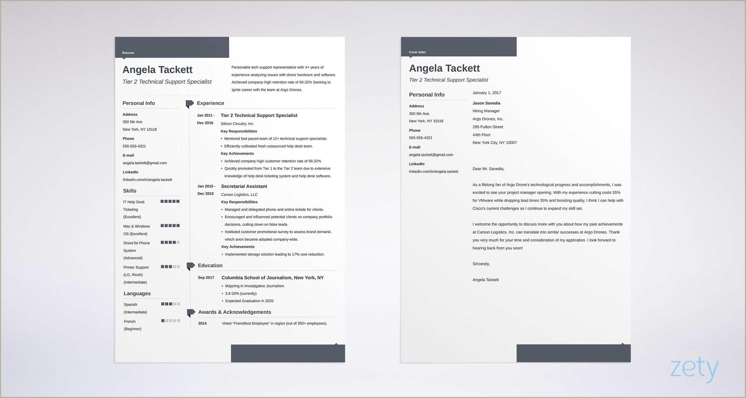 Single Page Resume Template Word Free Download