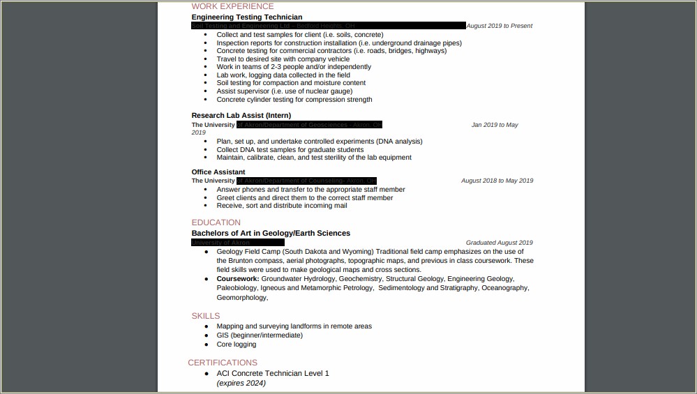 Site Reddit.com R Geologycareers Resume Template