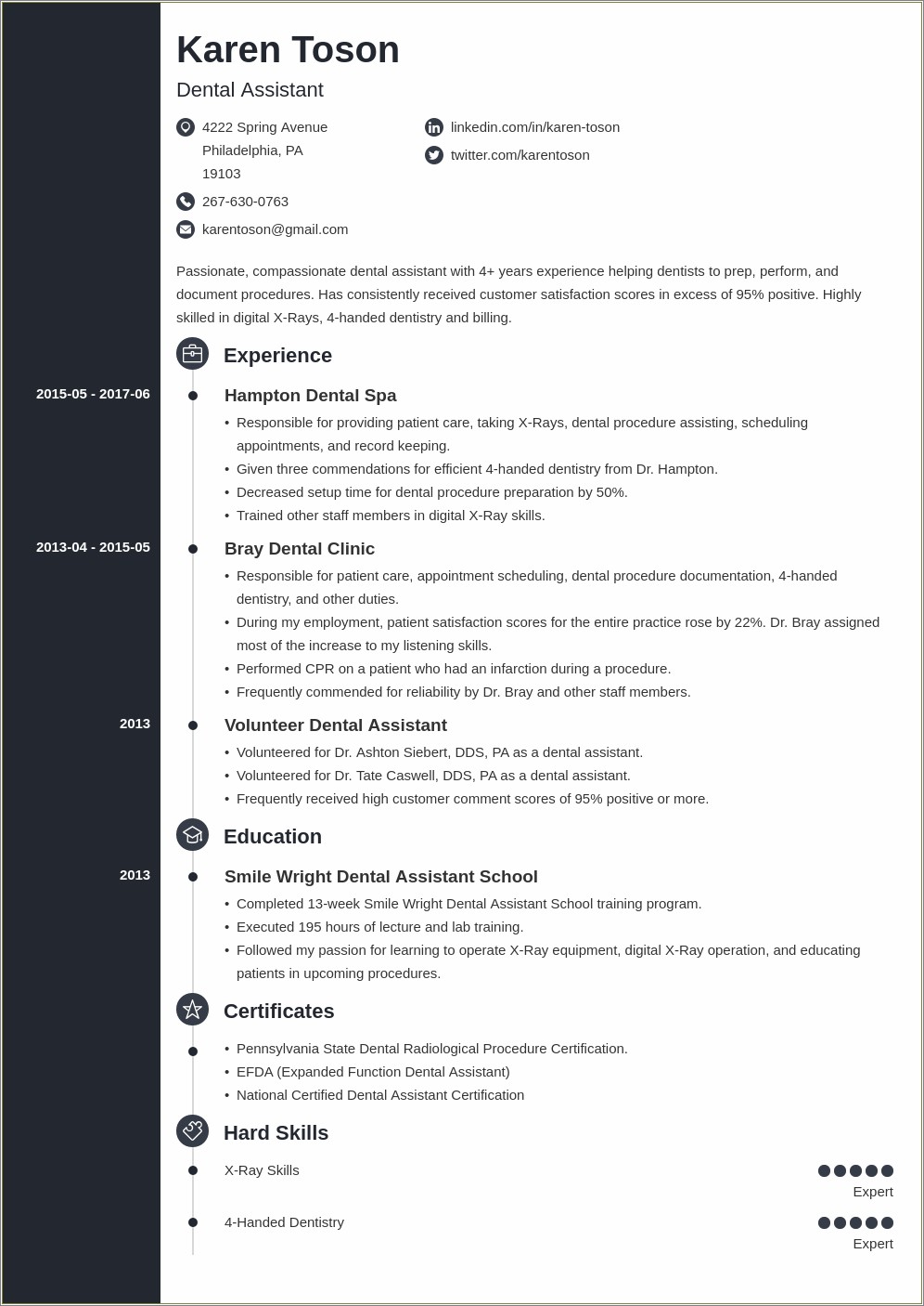 Skill Highlights For Dental Assistant Resume