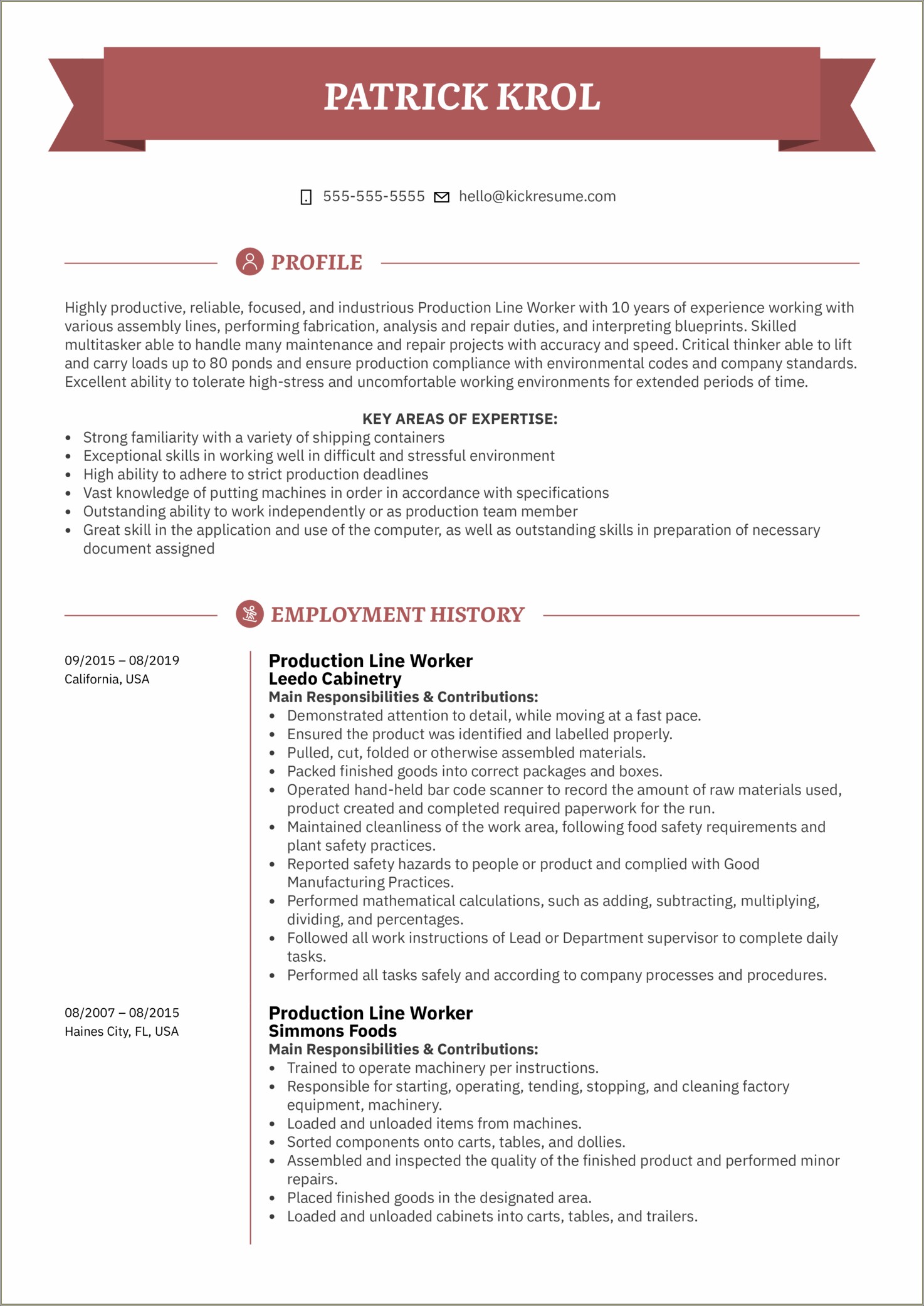 Skill Resume Knowledge In Commercial Cleaning