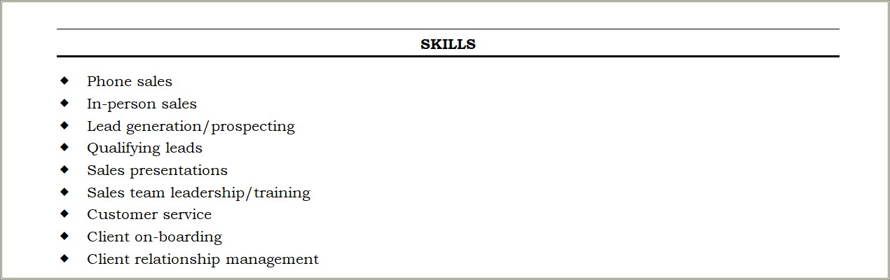 Skills A Person Can Have On A Resume