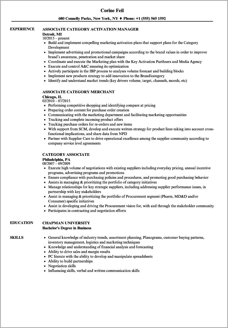 Skills And Abilities Categories For Resume