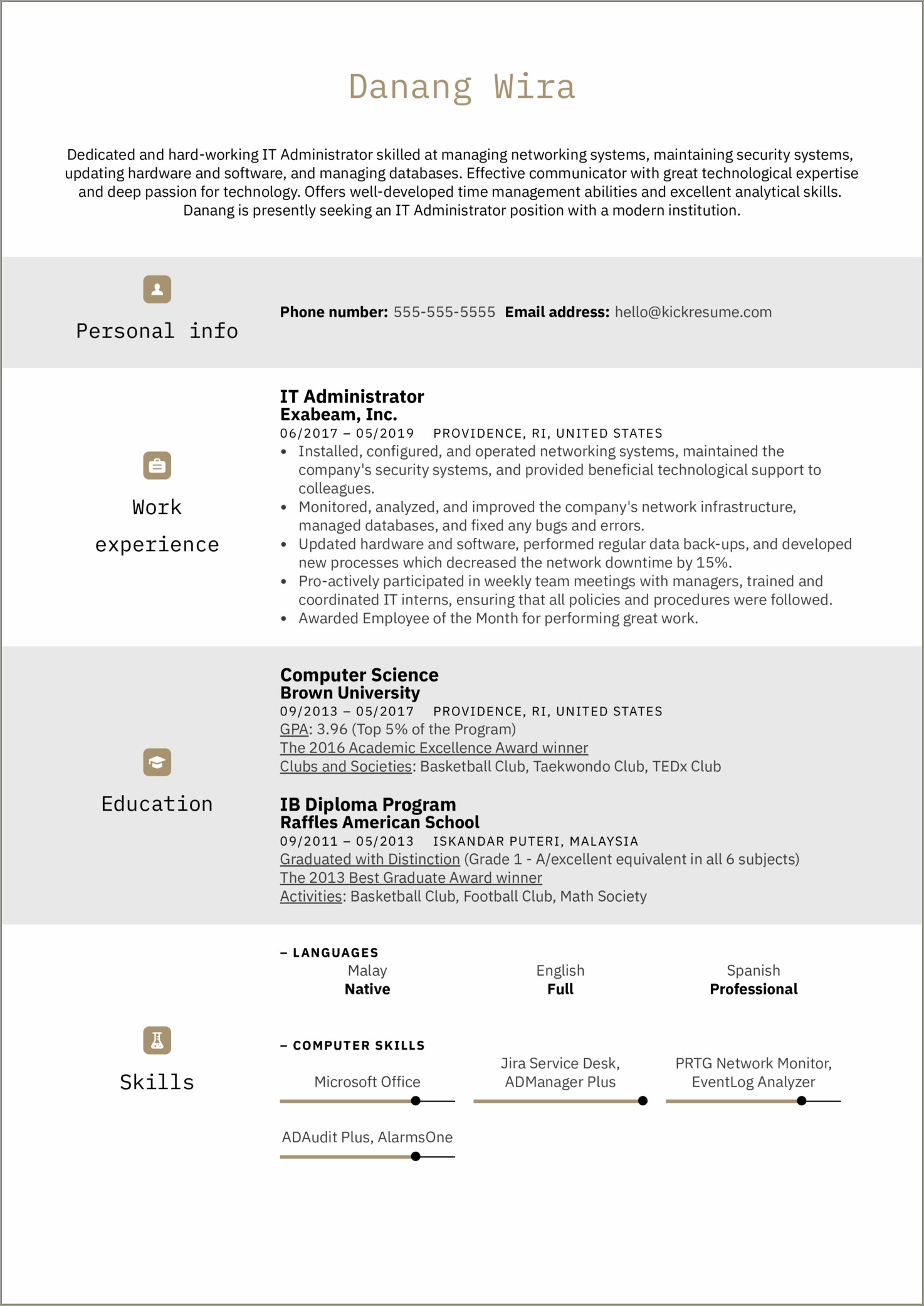 Skills And Abilities Example For A Resume