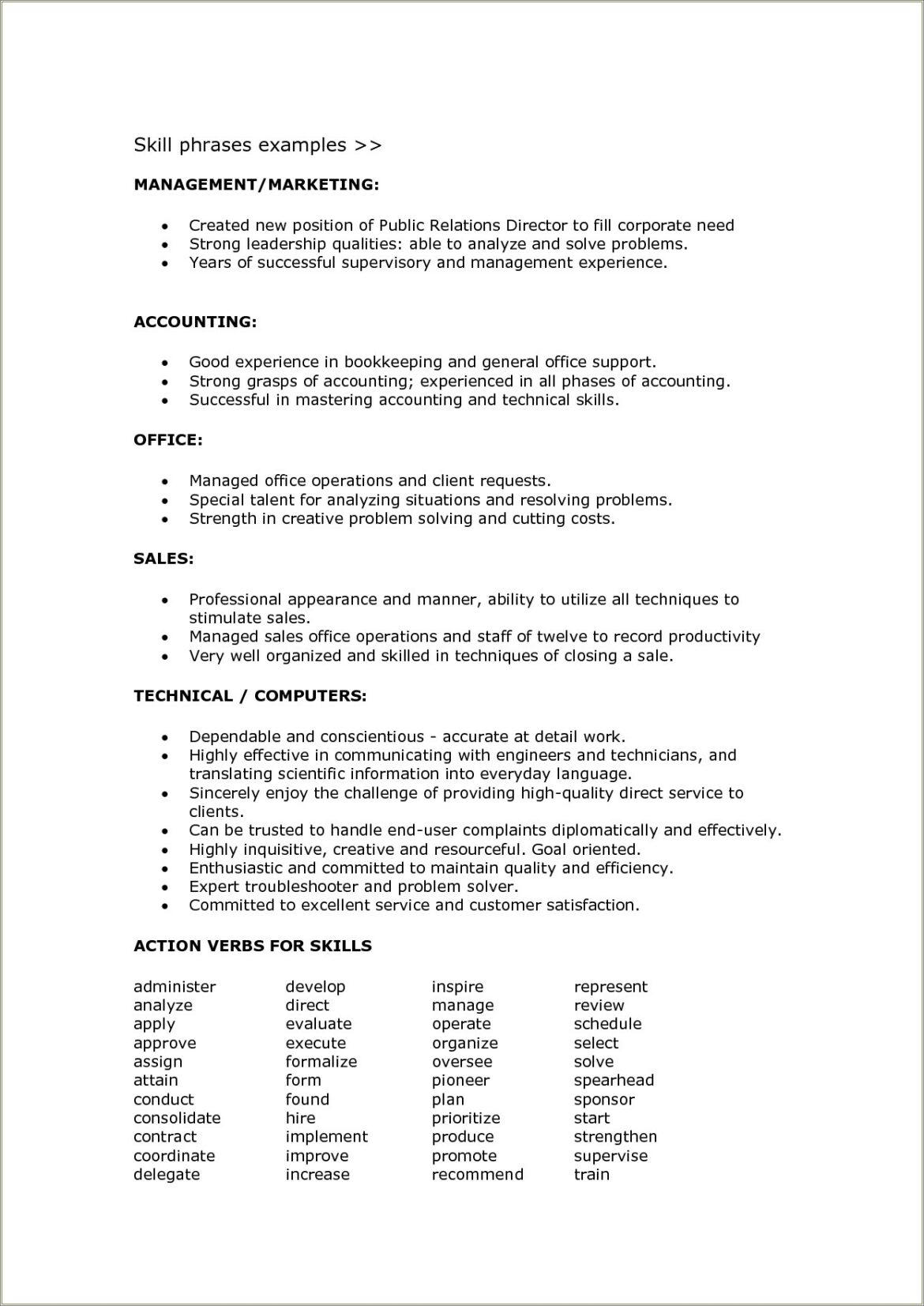 Skills And Abilities For Communication Resume