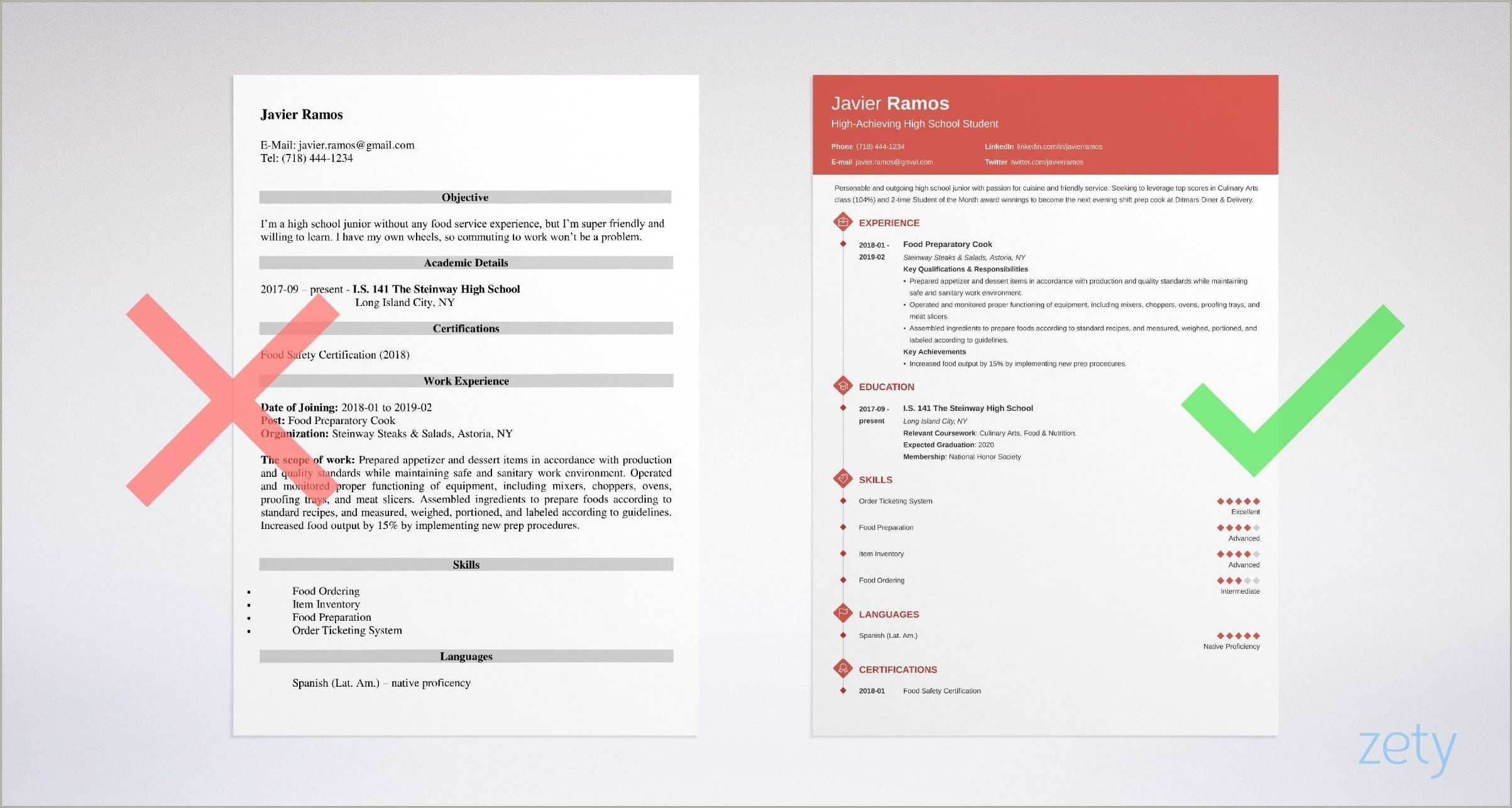 Skills And Abilities For High School Student Resumes