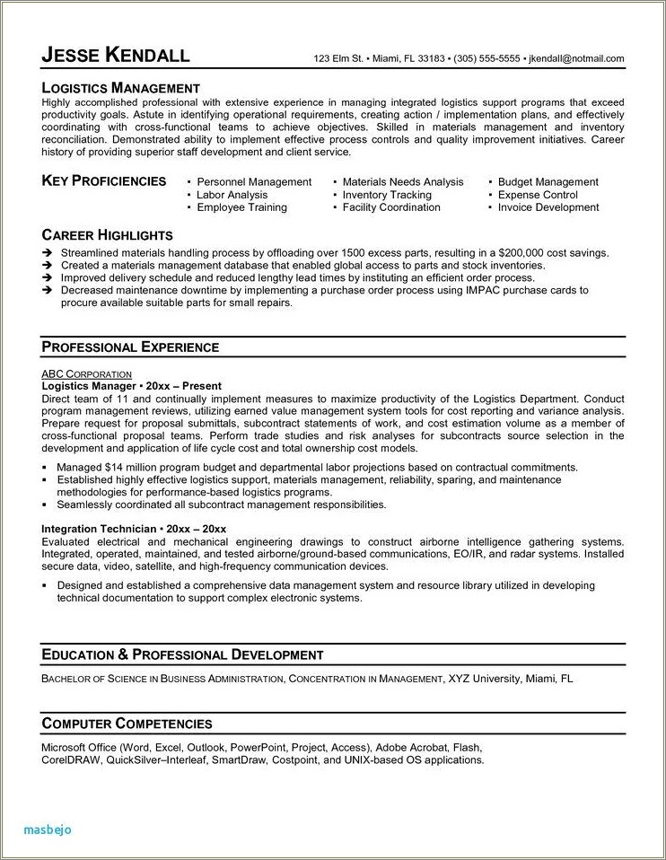 Skills And Abilities For Material Handler Resume