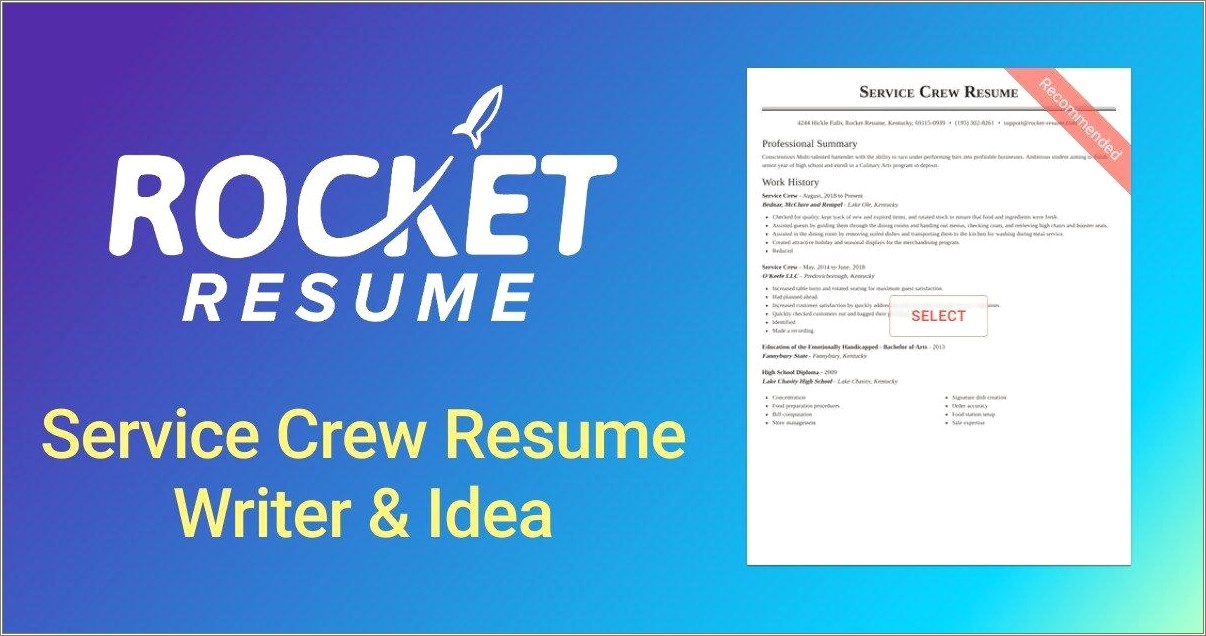 Skills And Abilities In Resume For Service Crew