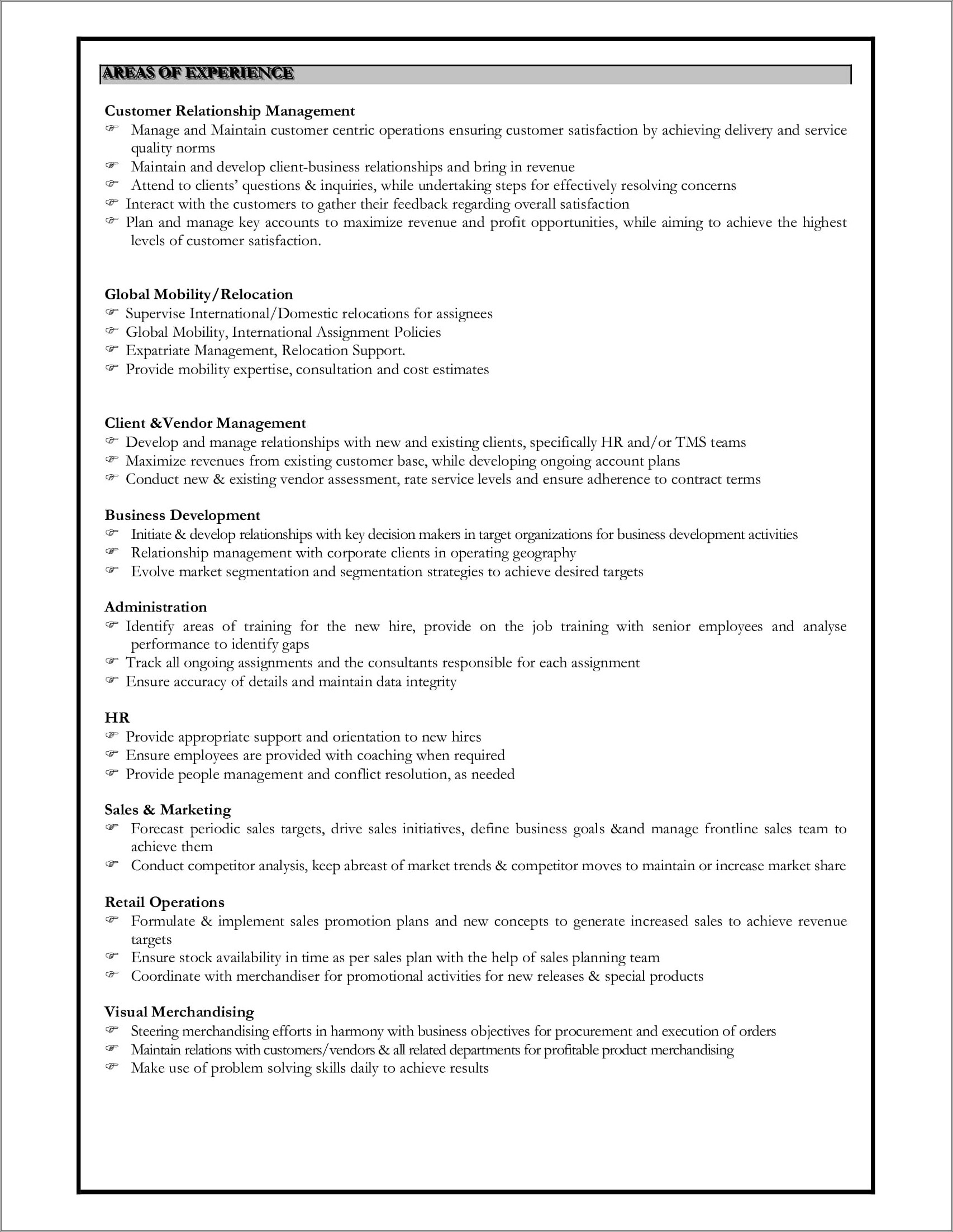 Skills And Abilities Portion Of Resume