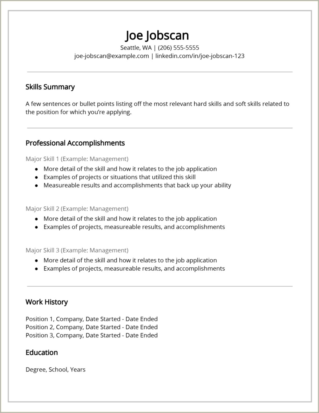 Skills And Abilities Section Of A Resume