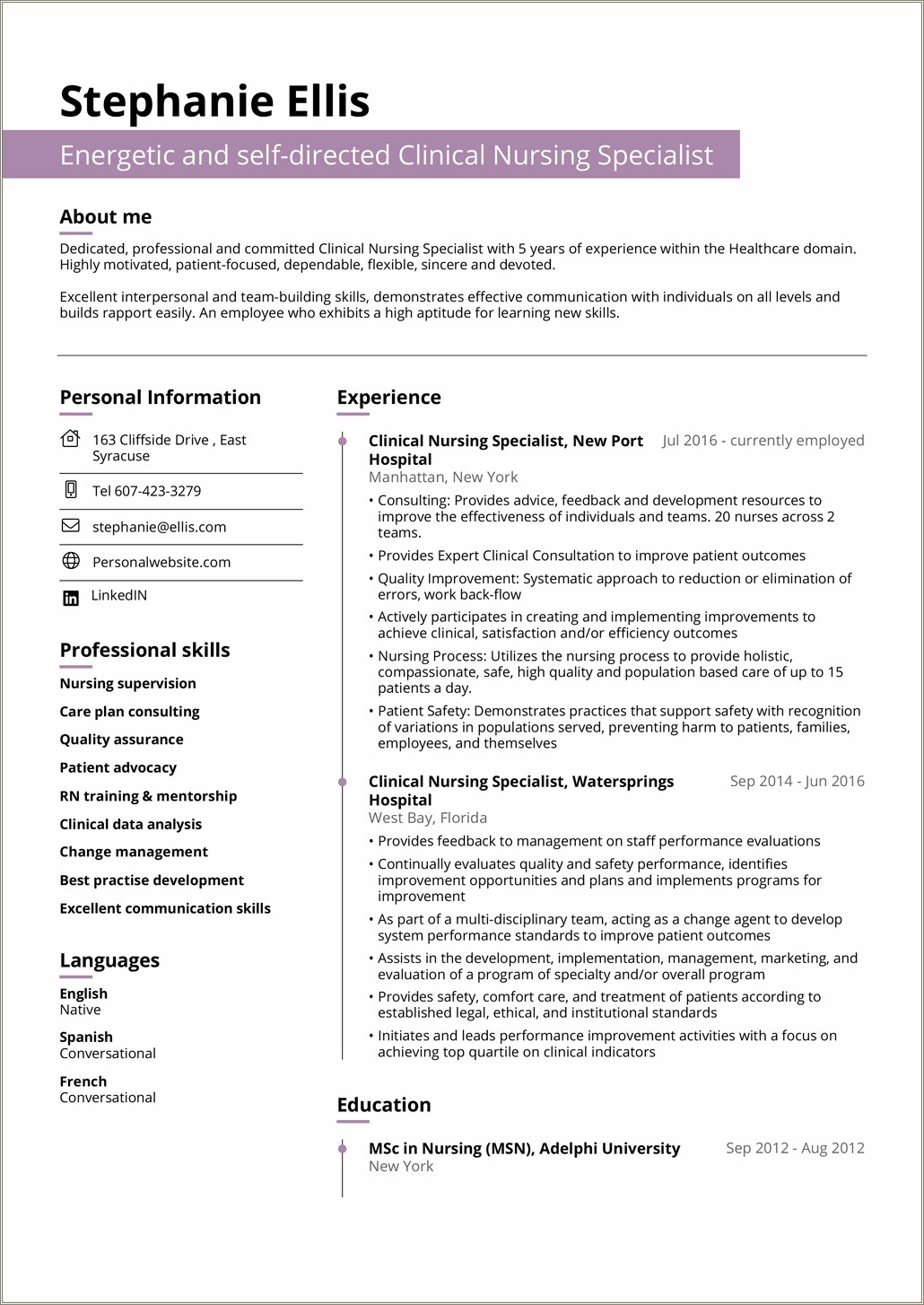 Skills And Accomplishments It Resume Examples