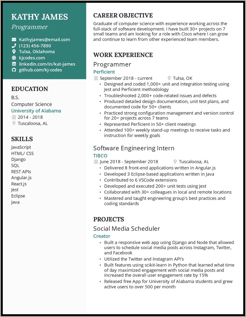 Skills And Experience Based Resume Example