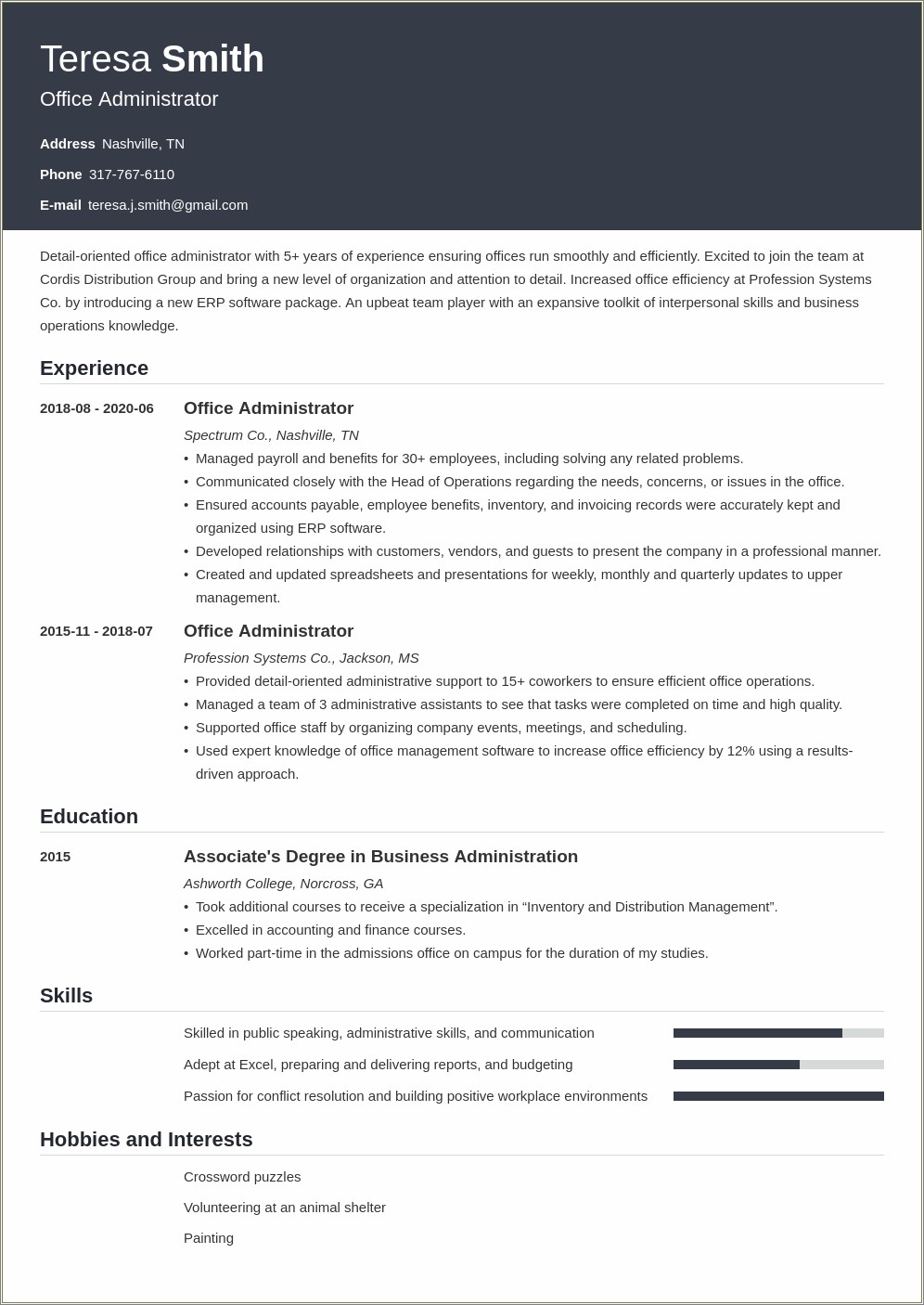 Skills And Expertise For A Administrative Resume