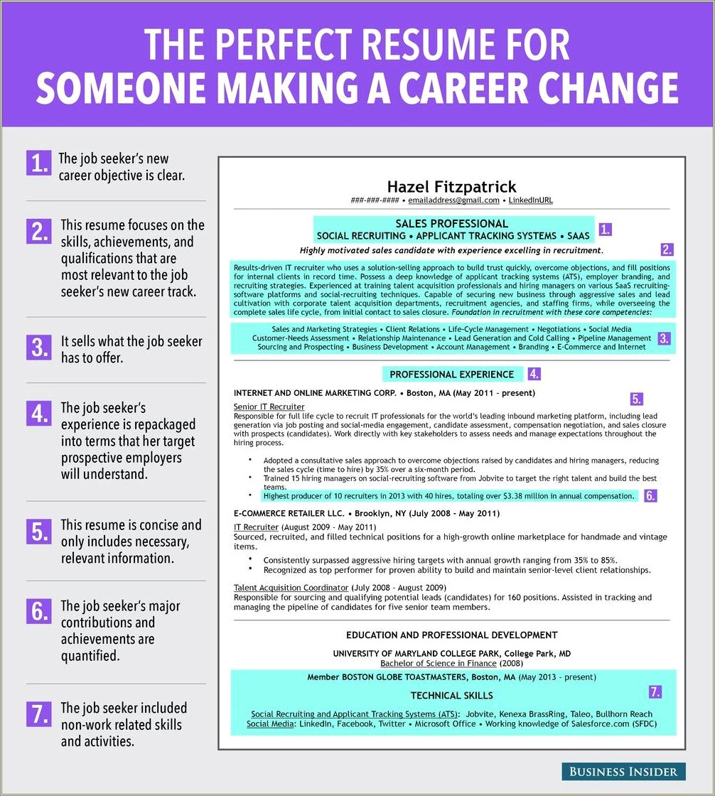 Skills And Expertise Resume Career Change