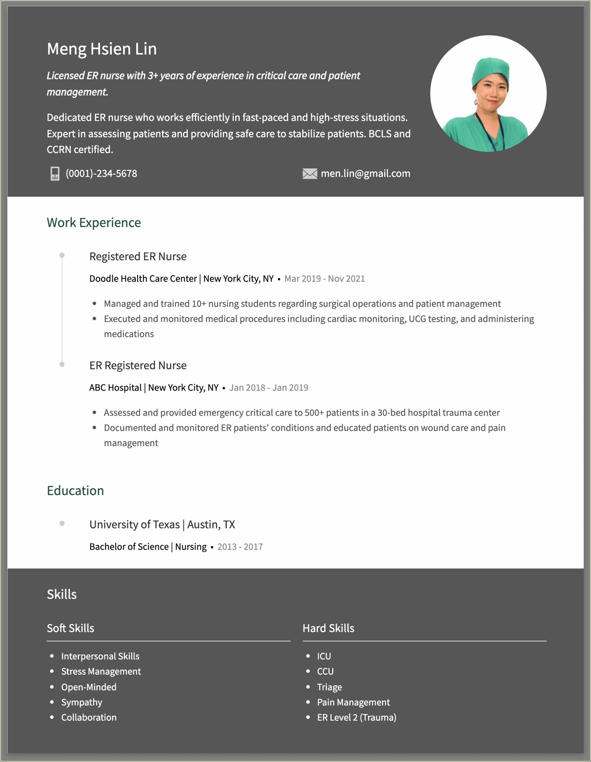 Skills And Highlights For Registered Nurse Resume