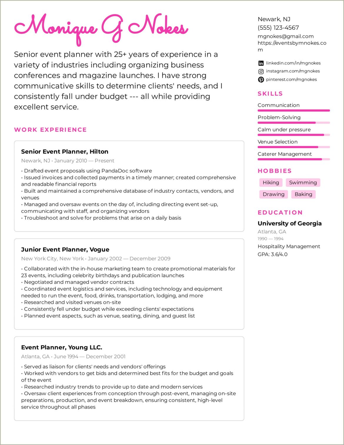 Skills And Interest Section Of Resume