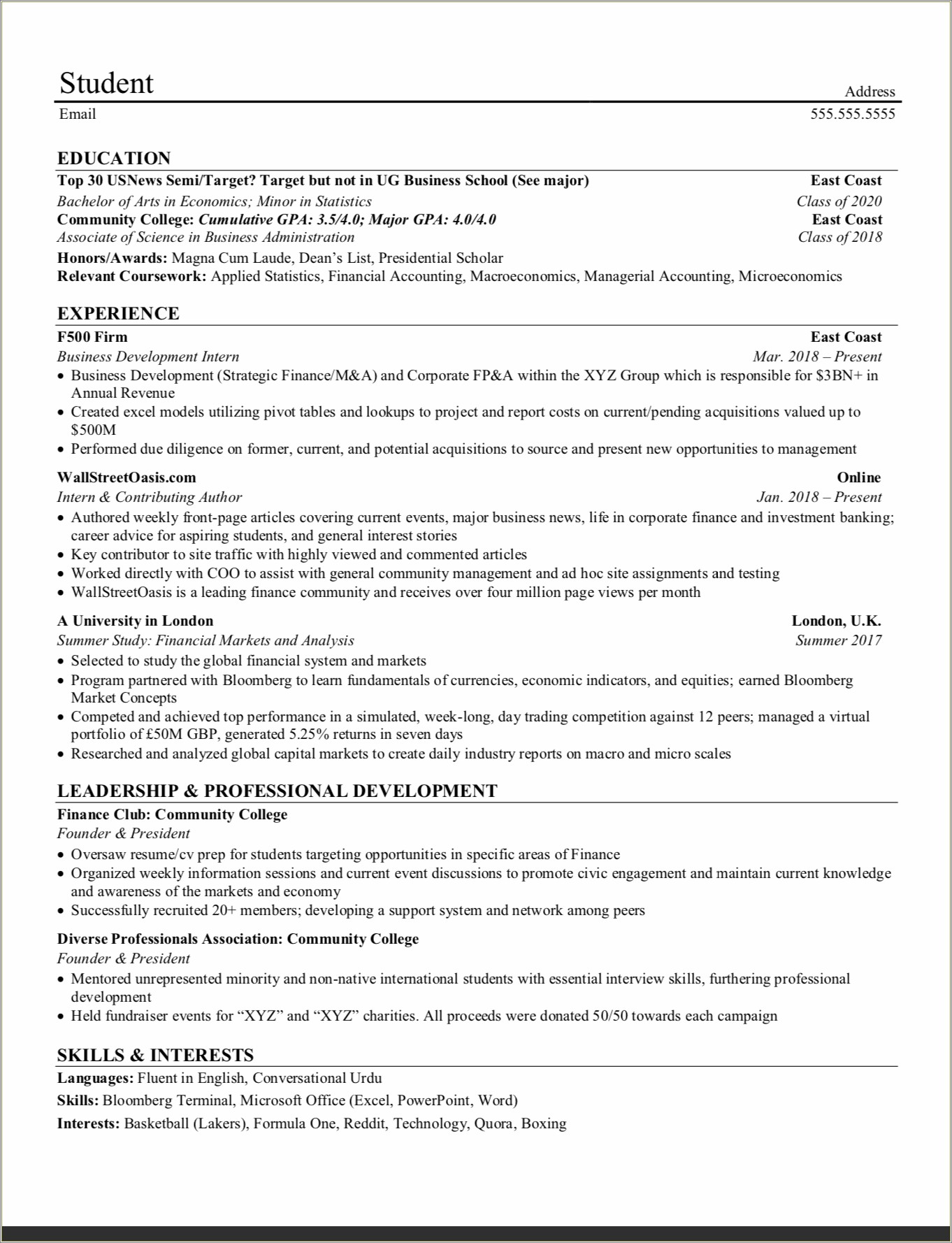 Skills And Interests On Resume Reddit