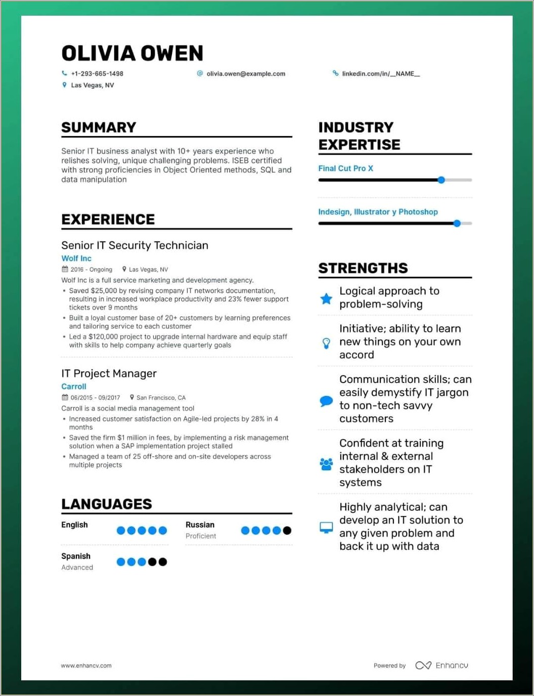 Skills And Proficiency For Resume Examples