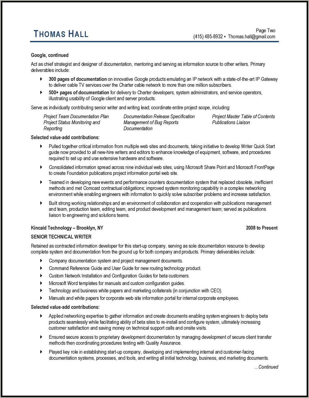 Skills Demonstrated As A Technical Writer For Resume