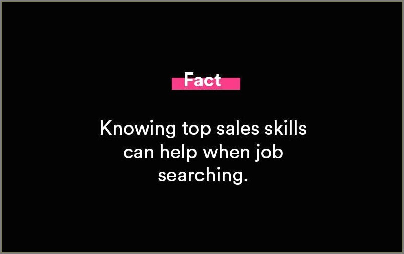 Skills Demonstrated In Sales For Resume