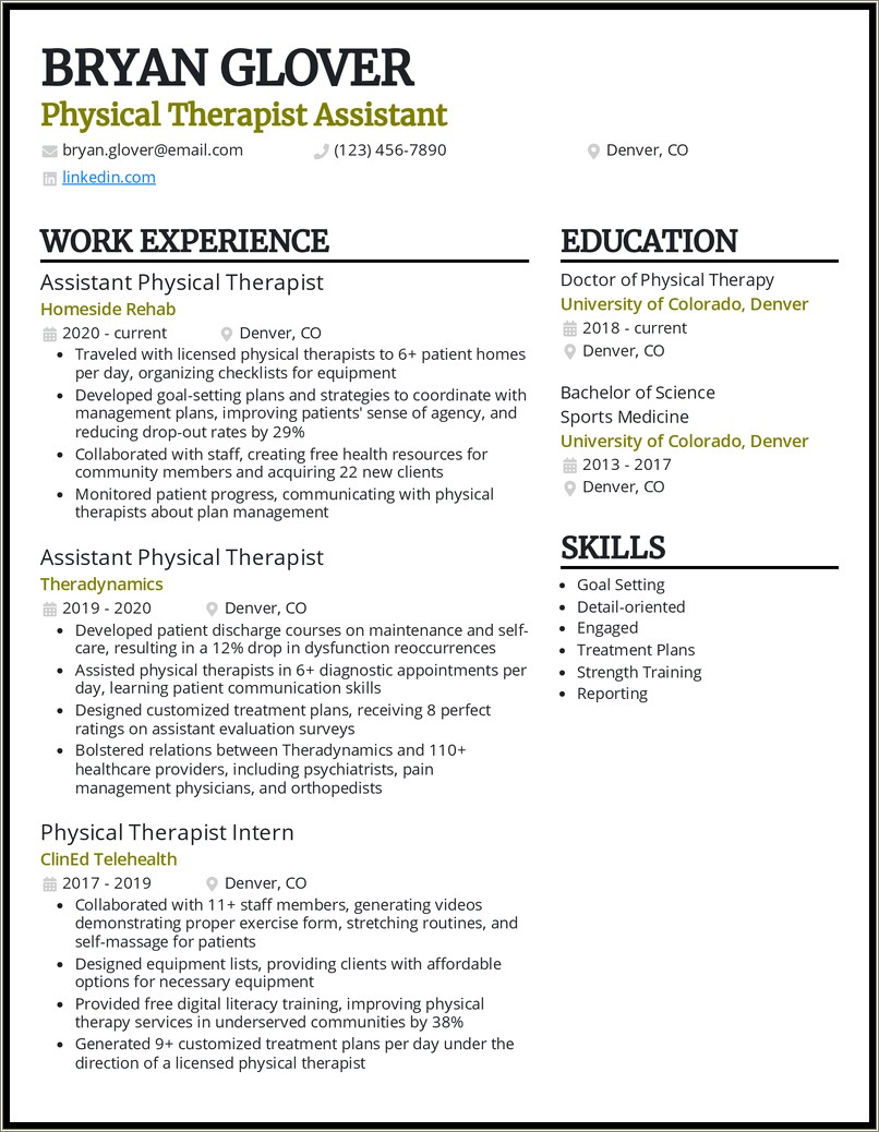 Skills For A Resume For Pta