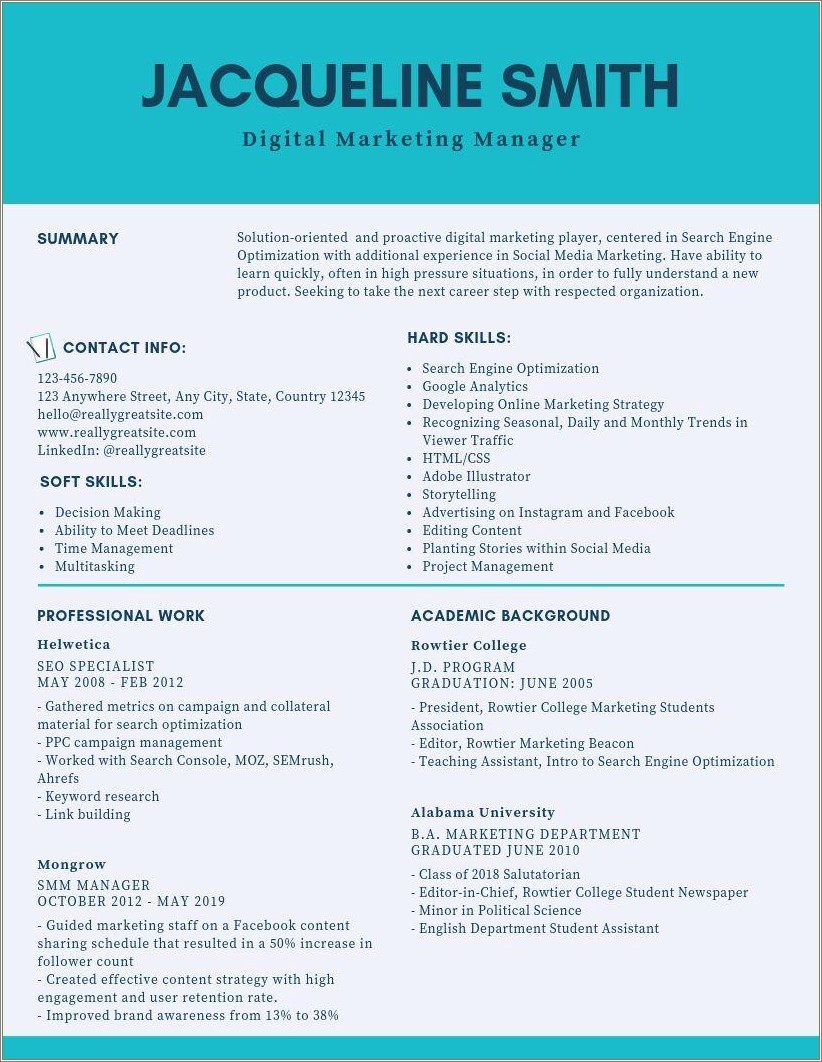 Skills For Brand Manager On Resume