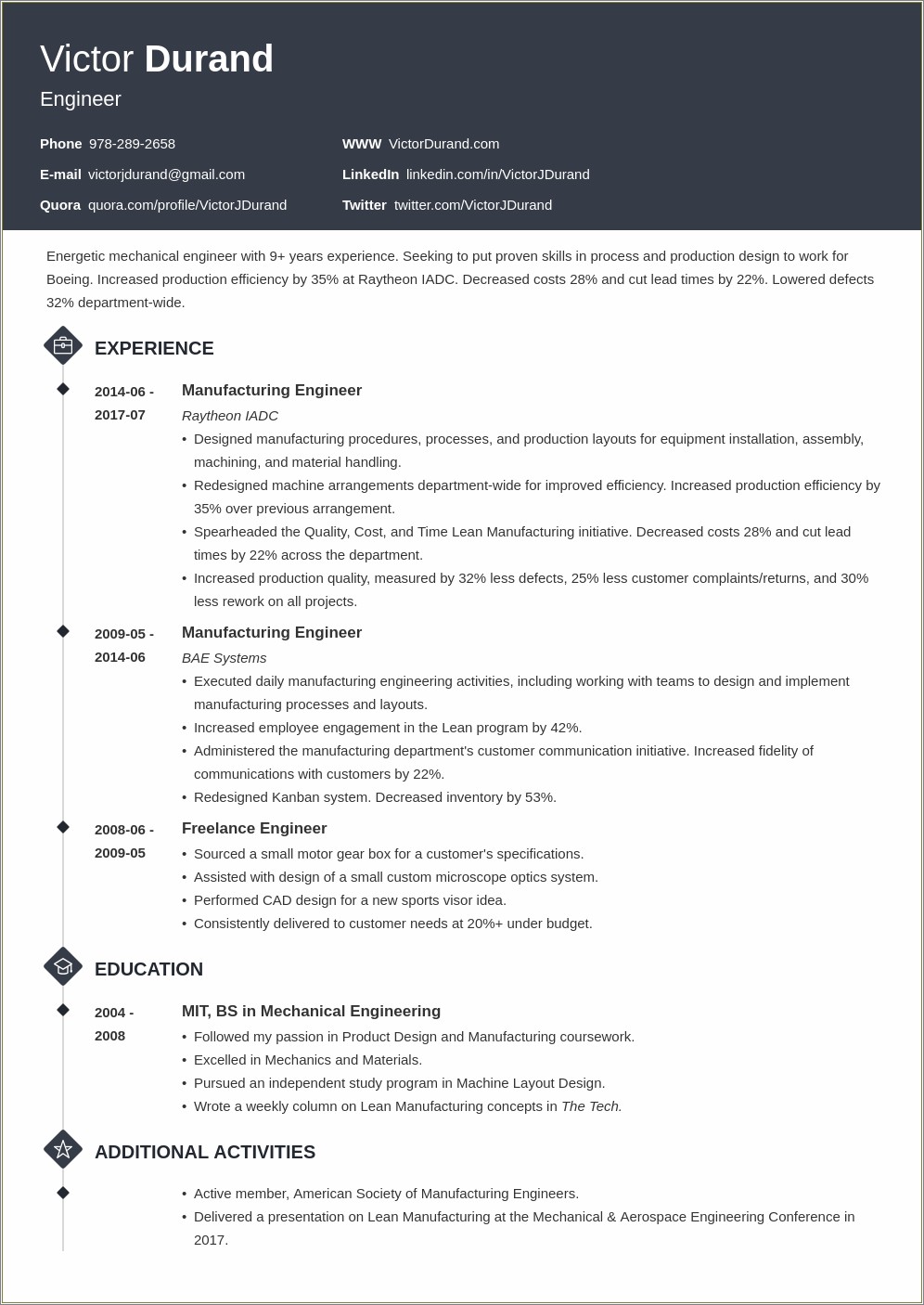 Skills For Jobs In Engineering Resume