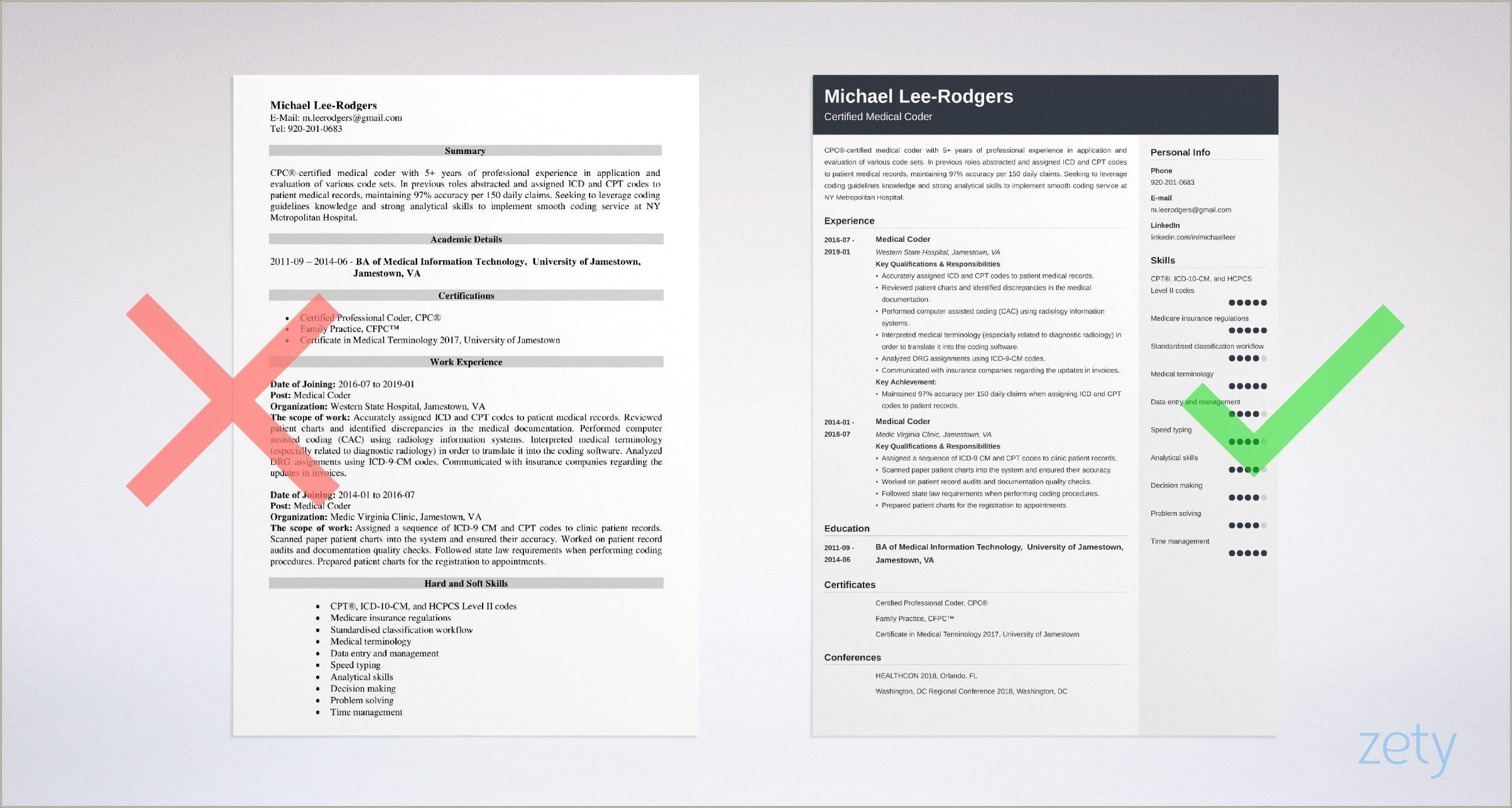 Skills For Medical Billing And Coding Resume