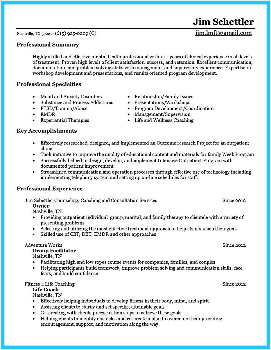 Skills For Mental Health Resume Skills