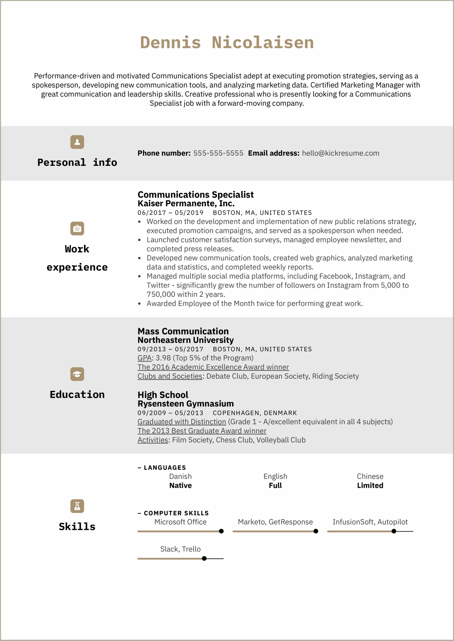 Skills For Public Relations Jobs Resume