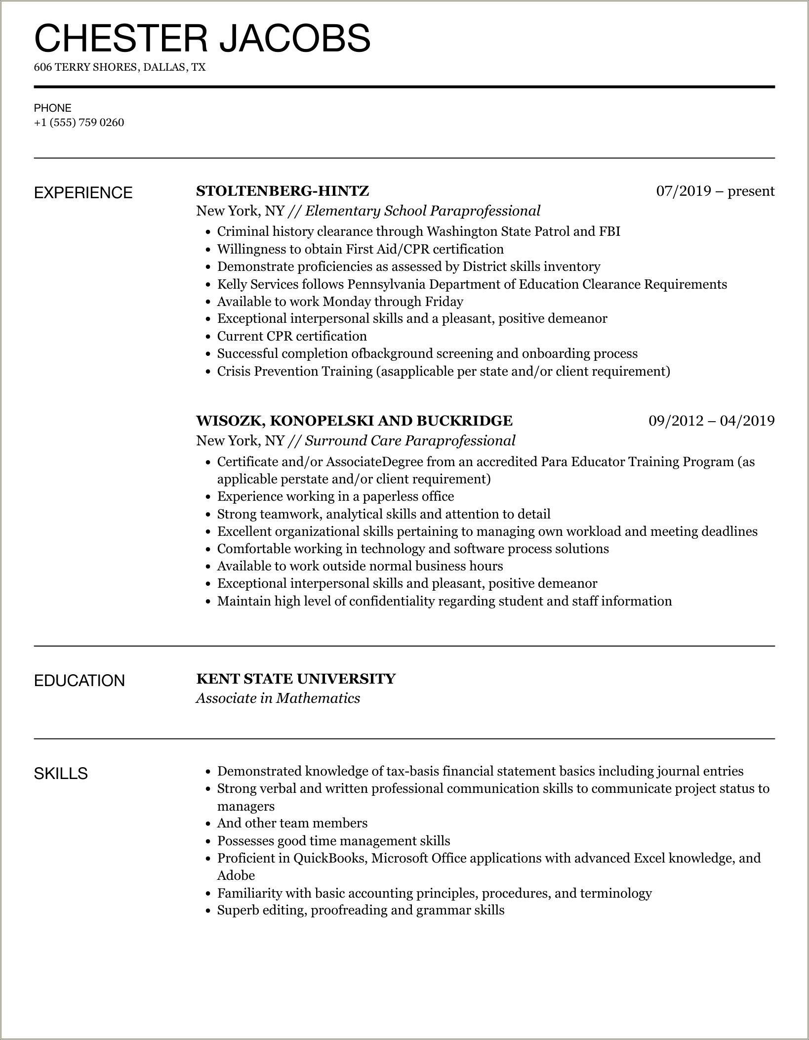 Skills For Resume Vpk Lead Teacher