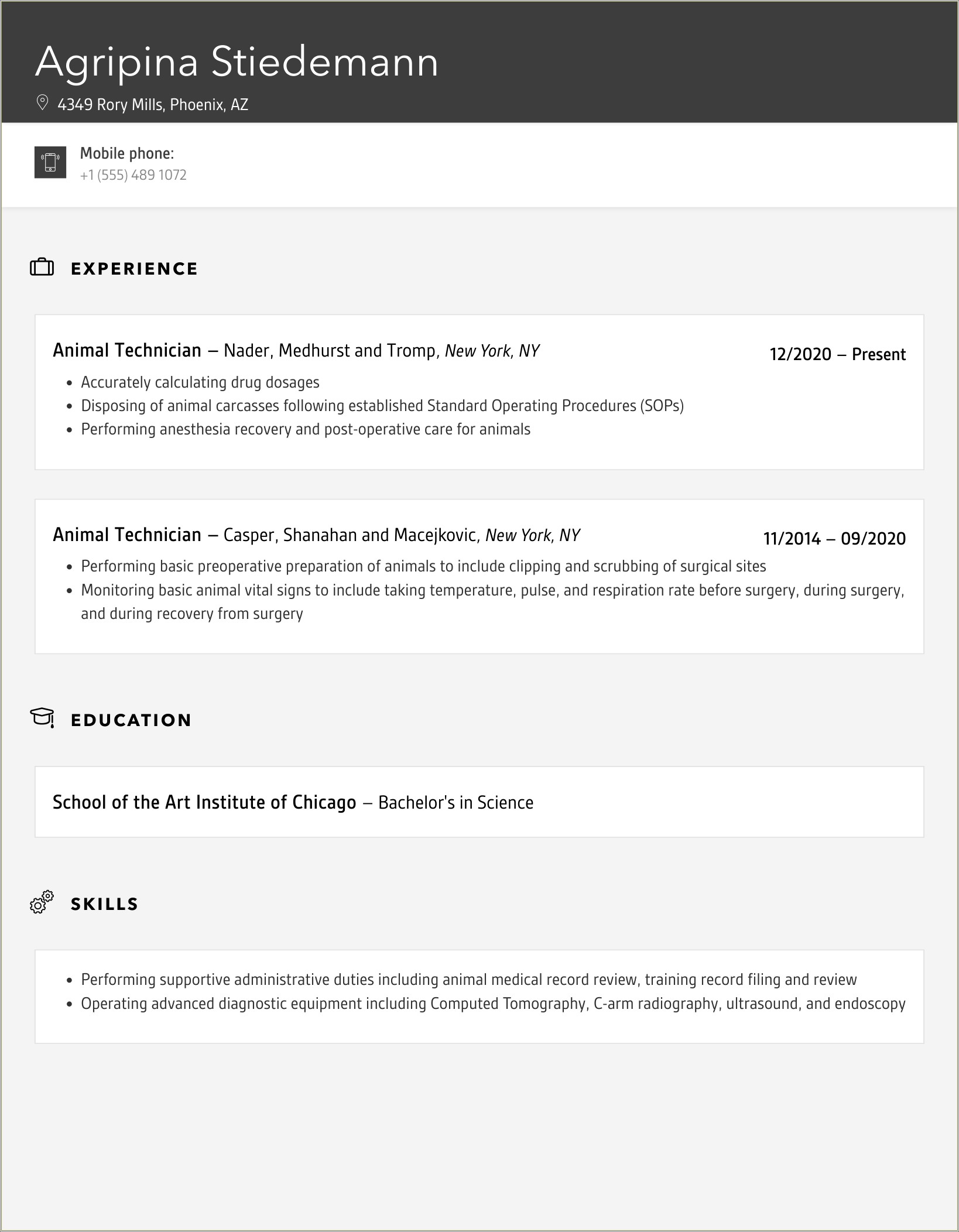 Skills For Small Mammal Capture Resume