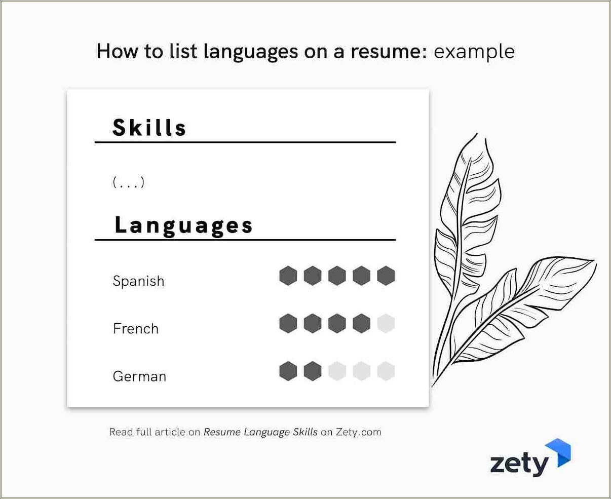 Skills For Speaking Another Language On Resume