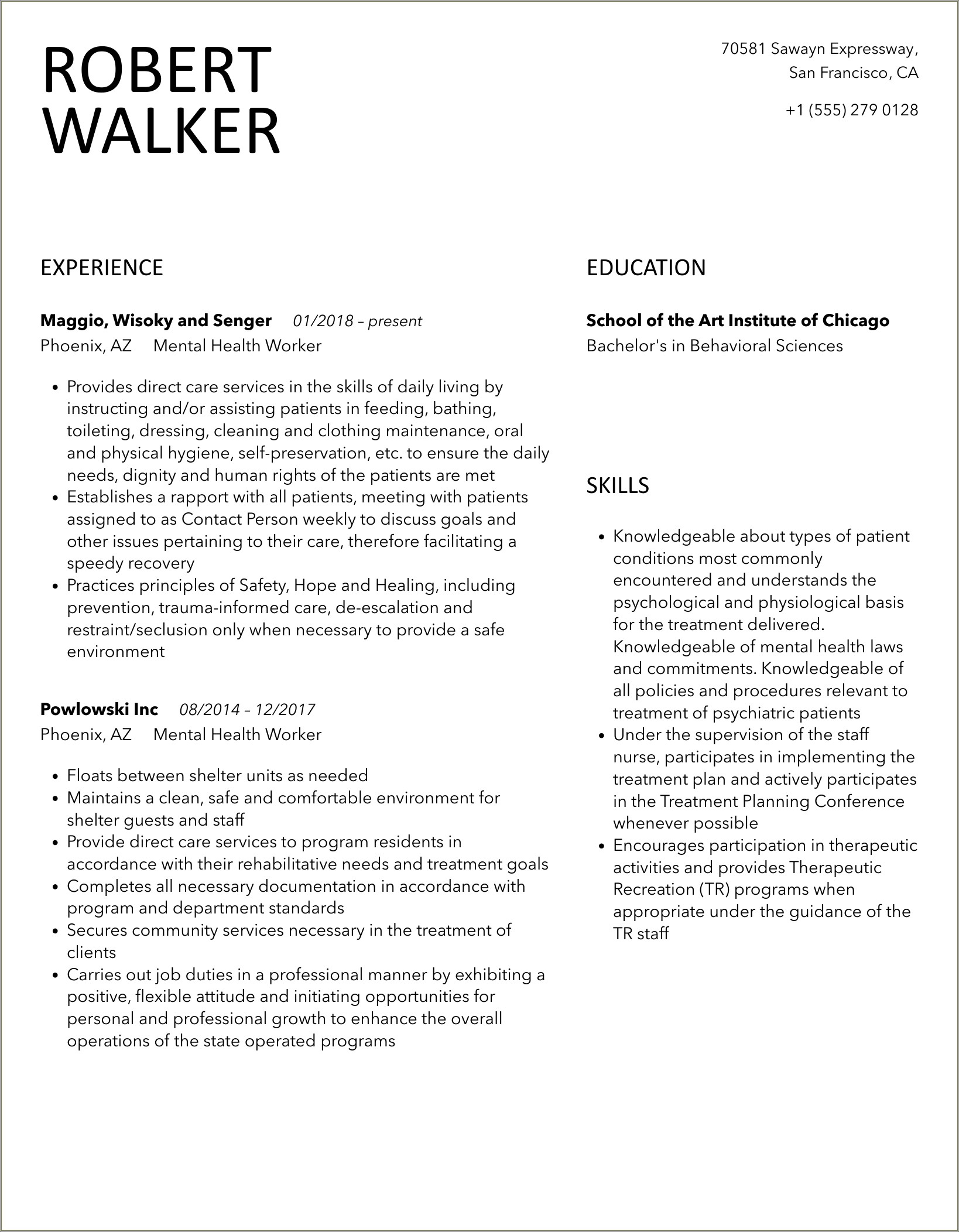 Skills In Practice For Perinatal Unit For Resume