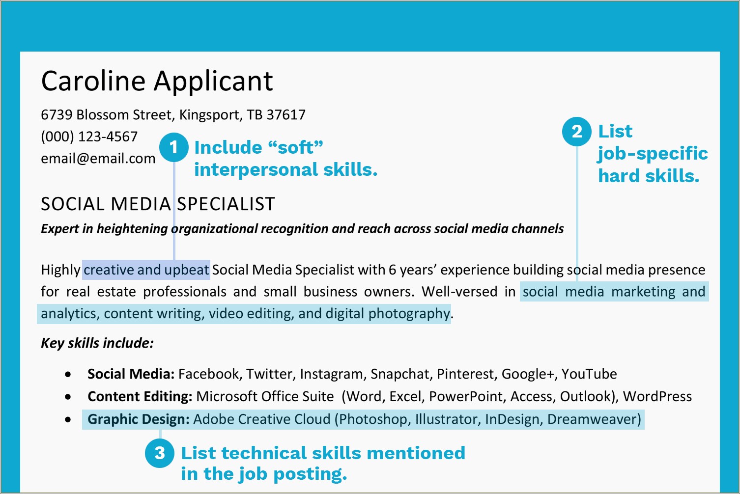 Skills In Resume Adobe And Microsoft