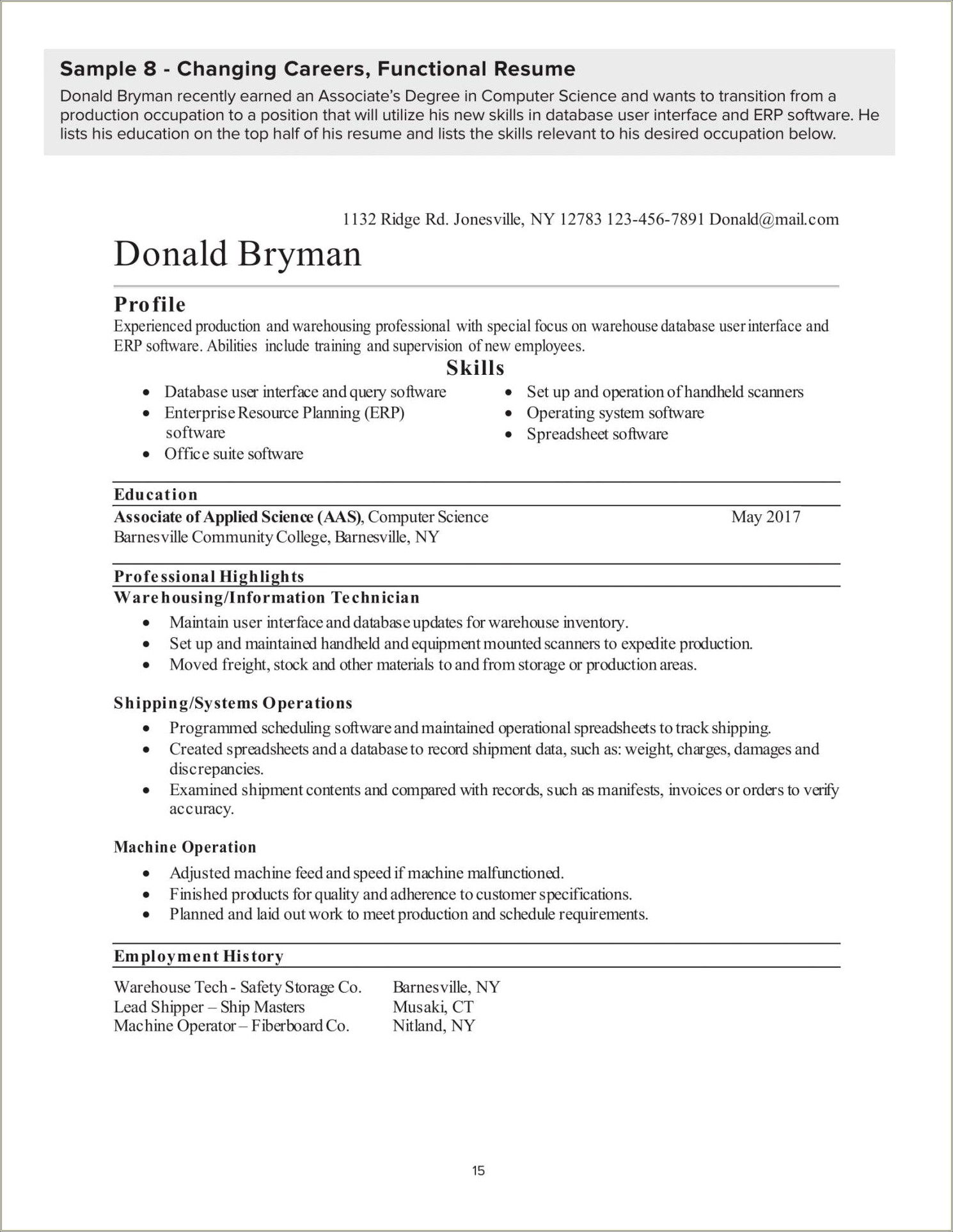 Skills In Resume For Production Operator