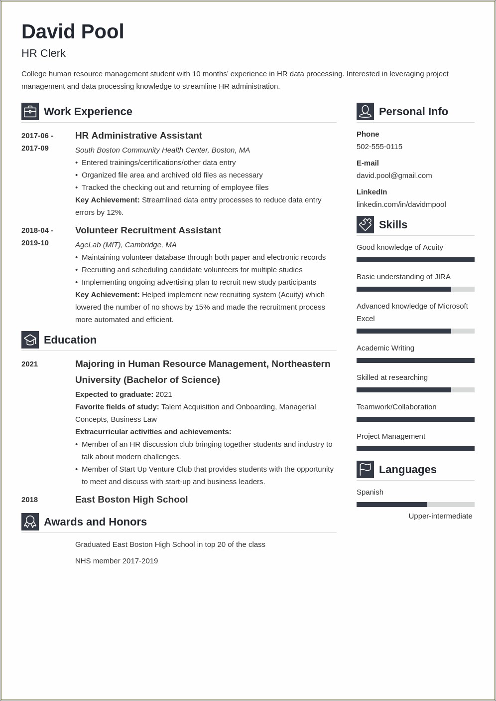 Skills Learned In College On A Resume